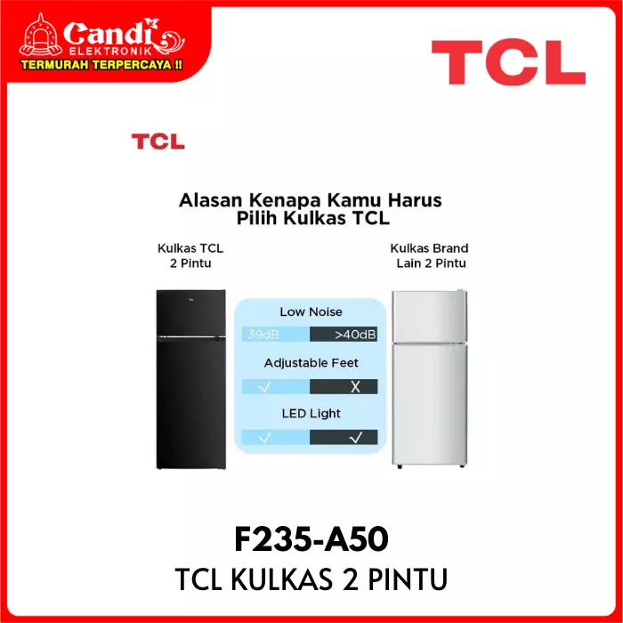 KULKAS 2 PINTU TCL